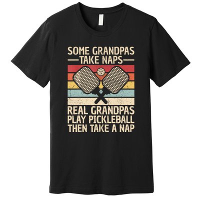 Funny Pickleball Grandpa Pickleball Player Vintage Pickleball Lovers Gift Premium T-Shirt