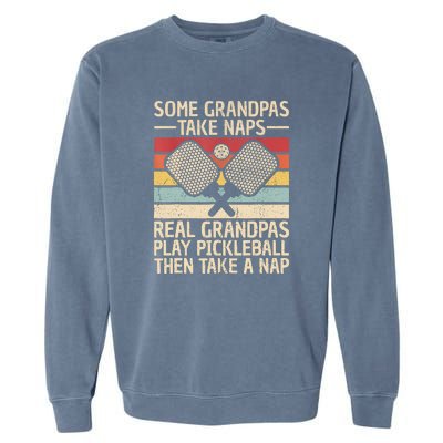 Funny Pickleball Grandpa Pickleball Player Vintage Pickleball Lovers Gift Garment-Dyed Sweatshirt