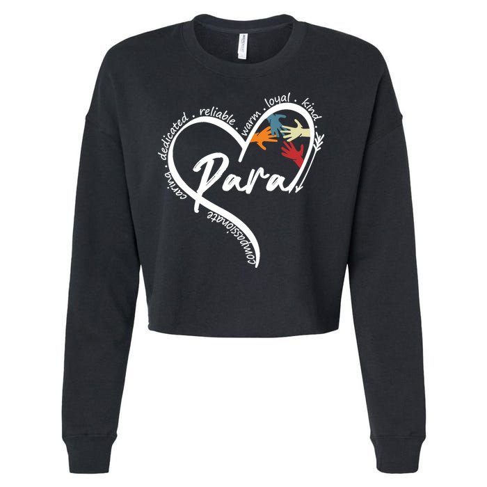 Funny Paraprofessional Graphic Tees Tops Back To School Art Cropped Pullover Crew