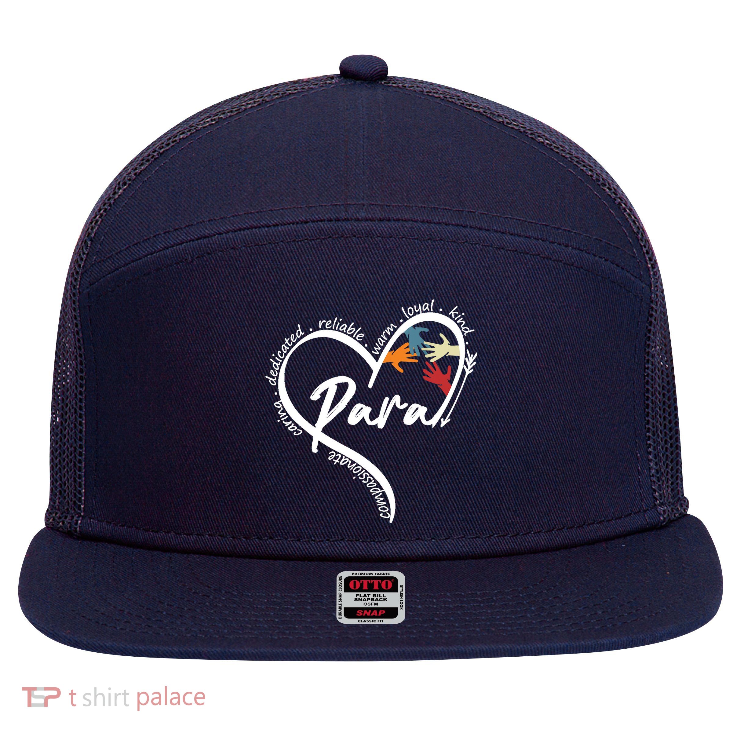 Funny Paraprofessional Graphic Tees Tops Back To School Art 7 Panel Mesh Trucker Snapback Hat