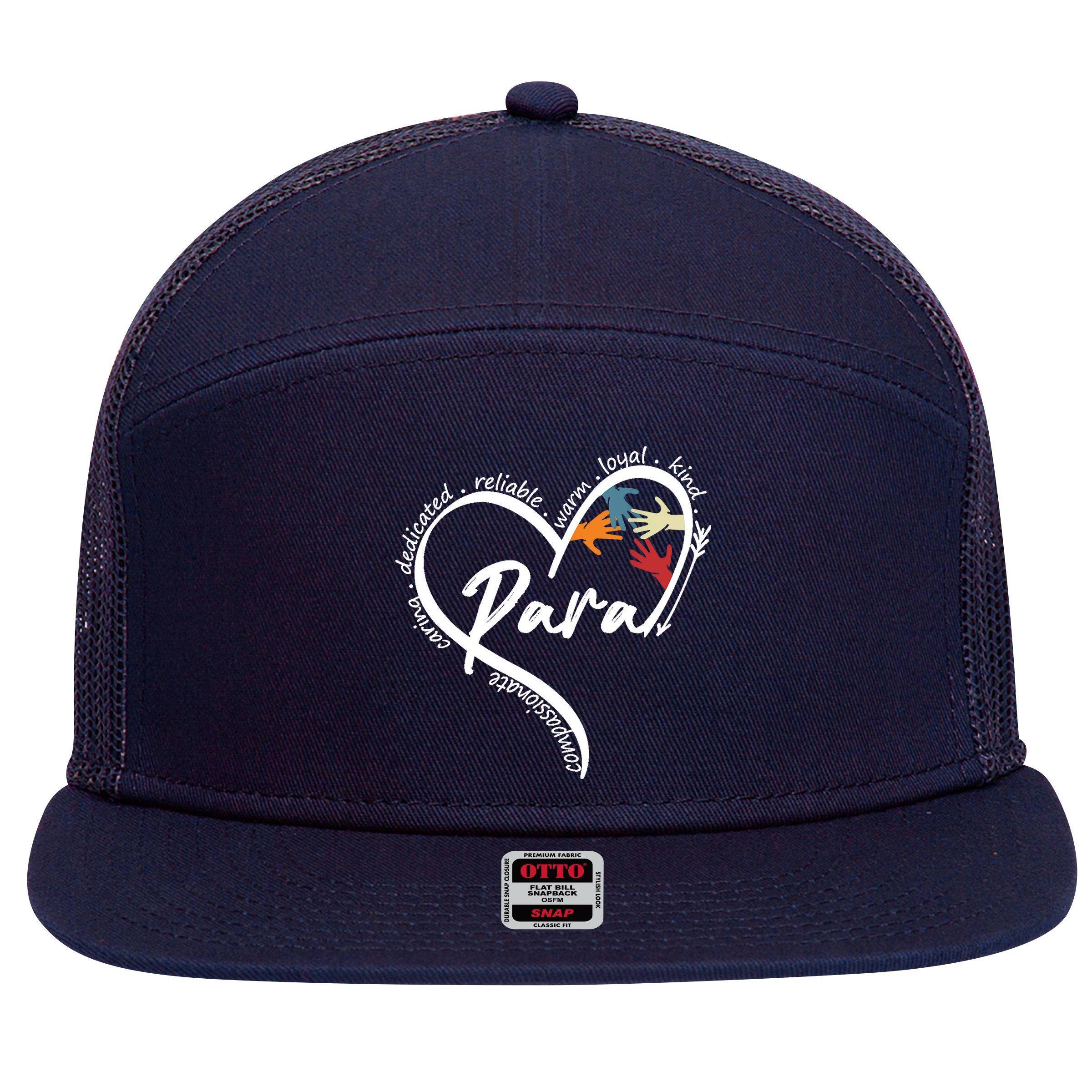 Funny Paraprofessional Graphic Tees Tops Back To School Art 7 Panel Mesh Trucker Snapback Hat