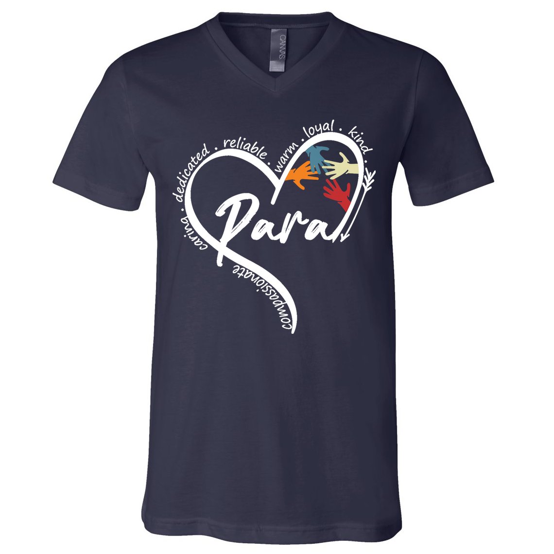 Funny Paraprofessional Graphic Tees Tops Back To School Art V-Neck T-Shirt