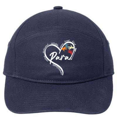Funny Paraprofessional Graphic Tees Tops Back To School Art 7-Panel Snapback Hat