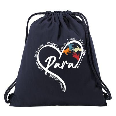 Funny Paraprofessional Graphic Tees Tops Back To School Art Drawstring Bag