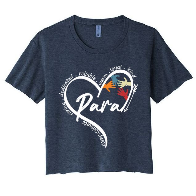 Funny Paraprofessional Graphic Tees Tops Back To School Art Crop Top
