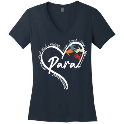 Funny Paraprofessional Graphic Tees Tops Back To School Art Women's V-Neck T-Shirt