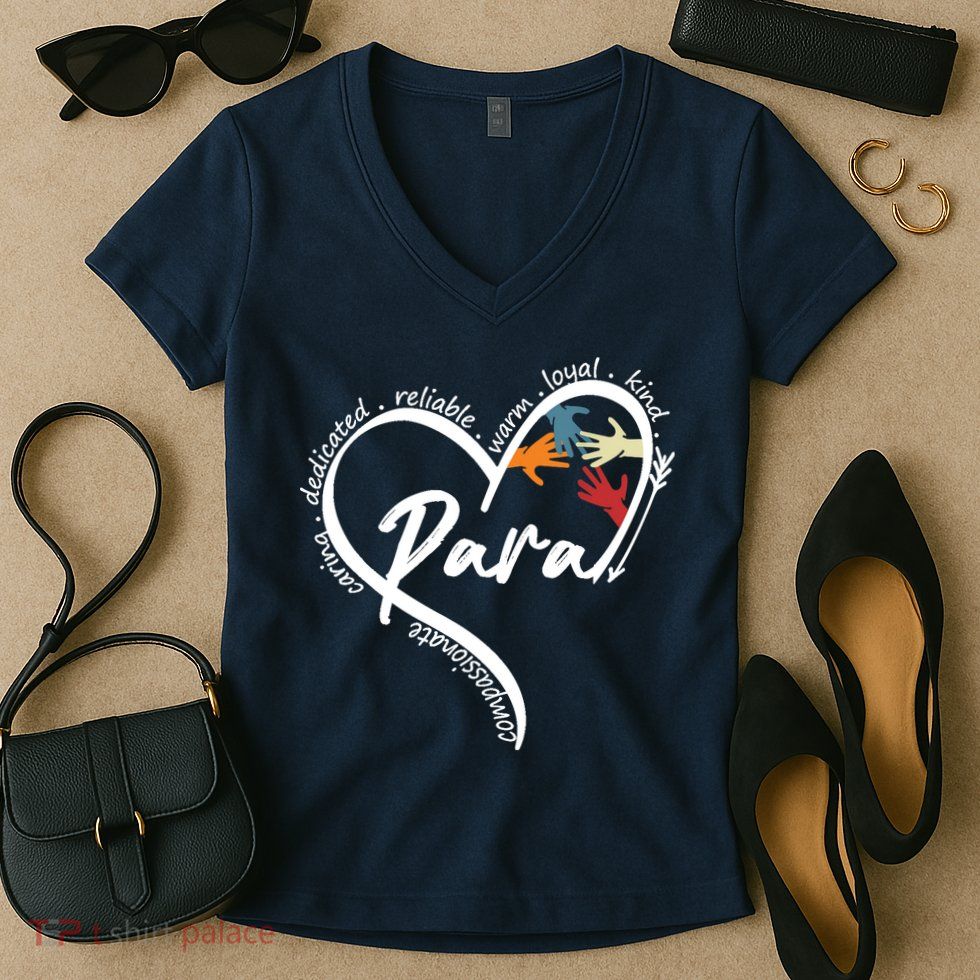 Funny Paraprofessional Graphic Tees Tops Back To School Art Women's V-Neck T-Shirt