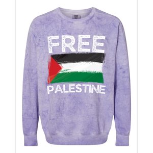 Free Palestine Gift Palestine Flag Free Gaza Arabic Liberators Gift Colorblast Crewneck Sweatshirt