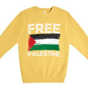 Free Palestine Gift Palestine Flag Free Gaza Arabic Liberators Gift Premium Crewneck Sweatshirt