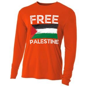 Free Palestine Gift Palestine Flag Free Gaza Arabic Liberators Gift Cooling Performance Long Sleeve Crew