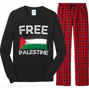 Free Palestine Gift Palestine Flag Free Gaza Arabic Liberators Gift Long Sleeve Pajama Set