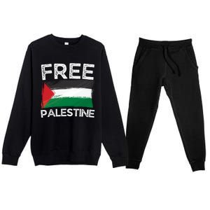 Free Palestine Gift Palestine Flag Free Gaza Arabic Liberators Gift Premium Crewneck Sweatsuit Set