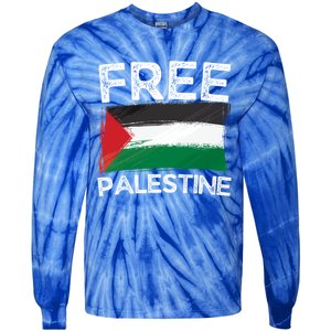 Free Palestine Gift Palestine Flag Free Gaza Arabic Liberators Gift Tie-Dye Long Sleeve Shirt