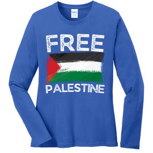 Free Palestine Gift Palestine Flag Free Gaza Arabic Liberators Gift Ladies Long Sleeve Shirt