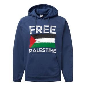 Free Palestine Gift Palestine Flag Free Gaza Arabic Liberators Gift Performance Fleece Hoodie