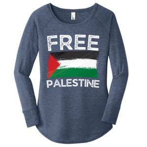 Free Palestine Gift Palestine Flag Free Gaza Arabic Liberators Gift Women's Perfect Tri Tunic Long Sleeve Shirt