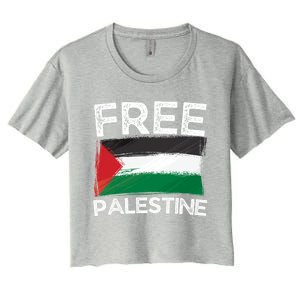 Free Palestine Gift Palestine Flag Free Gaza Arabic Liberators Gift Women's Crop Top Tee