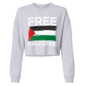 Free Palestine Gift Palestine Flag Free Gaza Arabic Liberators Gift Cropped Pullover Crew