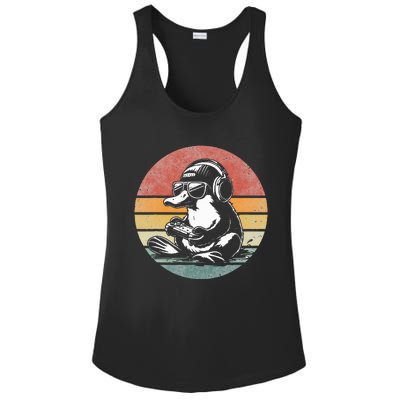 Funny Platypus Gaming Retro Gamer Funny Video Games Platypus Ladies PosiCharge Competitor Racerback Tank