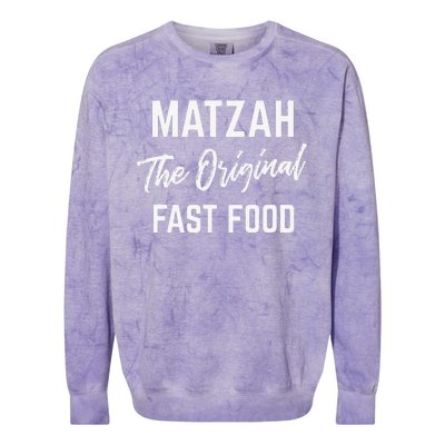 Funny Passover Gift Matzah The Original Fast Food Matzo Ball Colorblast Crewneck Sweatshirt