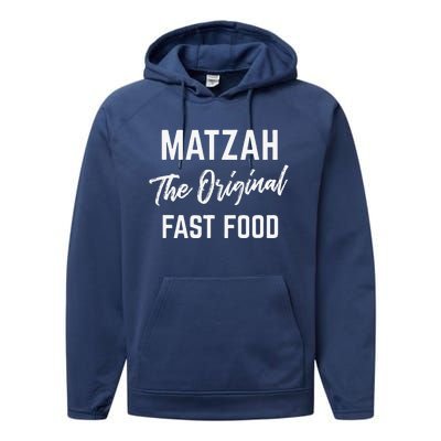 Funny Passover Gift Matzah The Original Fast Food Matzo Ball Performance Fleece Hoodie