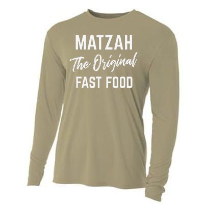 Funny Passover Gift Matzah The Original Fast Food Matzo Ball Cooling Performance Long Sleeve Crew