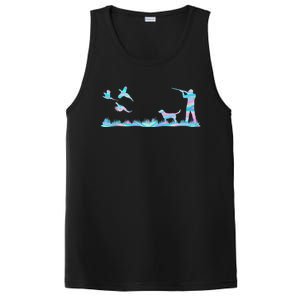 Flying Pheasant Graphic Upland Bird Hunter Dog Hunting Gift PosiCharge Competitor Tank