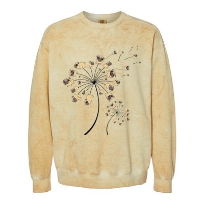 Funny Pug Gift For  Cool Flower Dog Dandelion Lover Colorblast Crewneck Sweatshirt