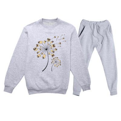 Funny Pug Gift For  Cool Flower Dog Dandelion Lover Premium Crewneck Sweatsuit Set