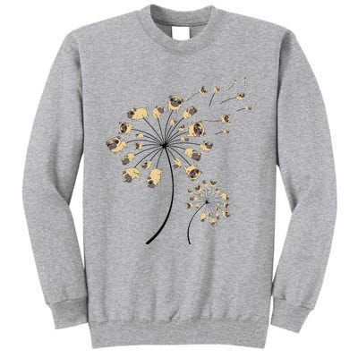 Funny Pug Gift For  Cool Flower Dog Dandelion Lover Tall Sweatshirt