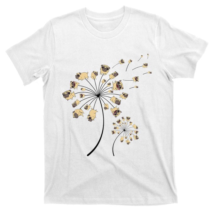 Funny Pug Gift For  Cool Flower Dog Dandelion Lover T-Shirt