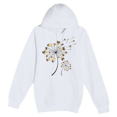 Funny Pug Gift For  Cool Flower Dog Dandelion Lover Premium Pullover Hoodie