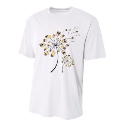 Funny Pug Gift For  Cool Flower Dog Dandelion Lover Performance Sprint T-Shirt