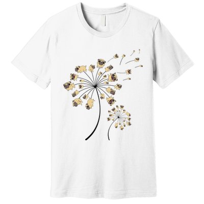 Funny Pug Gift For  Cool Flower Dog Dandelion Lover Premium T-Shirt