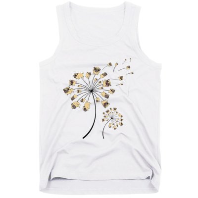 Funny Pug Gift For  Cool Flower Dog Dandelion Lover Tank Top