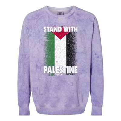 Free Palestine Gaza Palestinian Flag Colorblast Crewneck Sweatshirt