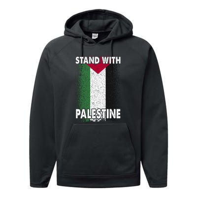 Free Palestine Gaza Palestinian Flag Performance Fleece Hoodie