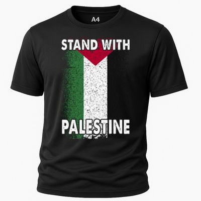 Free Palestine Gaza Palestinian Flag Cooling Performance Crew T-Shirt