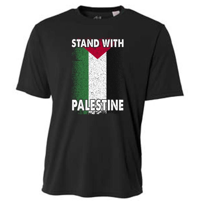 Free Palestine Gaza Palestinian Flag Cooling Performance Crew T-Shirt