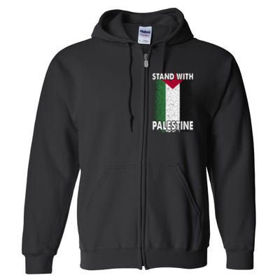 Free Palestine Gaza Palestinian Flag Full Zip Hoodie