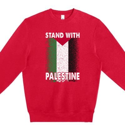 Free Palestine Gaza Palestinian Flag Premium Crewneck Sweatshirt