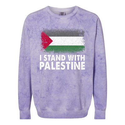 Free Palestine Gaza Palestinian Flag Colorblast Crewneck Sweatshirt