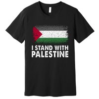 Free Palestine Gaza Palestinian Flag Premium T-Shirt