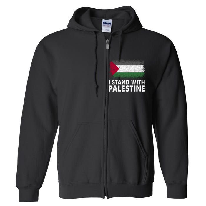 Free Palestine Gaza Palestinian Flag Full Zip Hoodie