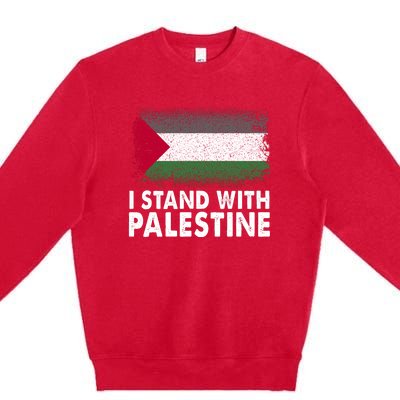 Free Palestine Gaza Palestinian Flag Premium Crewneck Sweatshirt