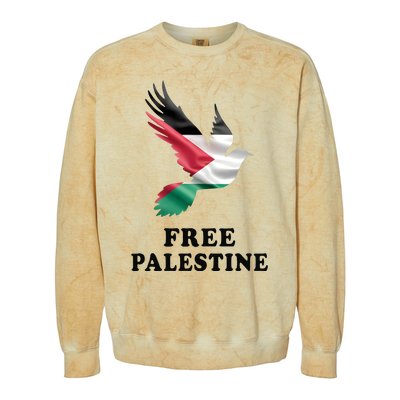 Free Palestine Gaza Freedom Colorblast Crewneck Sweatshirt