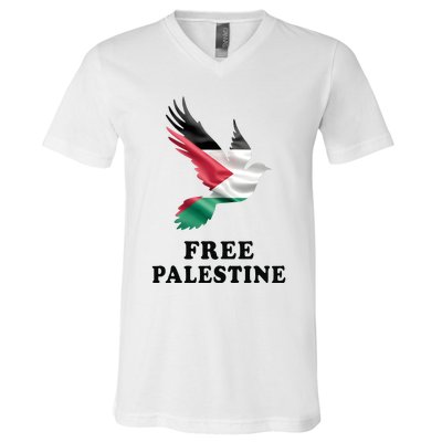 Free Palestine Gaza Freedom V-Neck T-Shirt