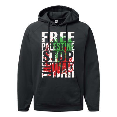 Free Palestine Gaza Freedom End Israeli Occupation Performance Fleece Hoodie