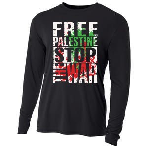 Free Palestine Gaza Freedom End Israeli Occupation Cooling Performance Long Sleeve Crew