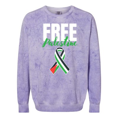 Free Palestine Gaza Palestinian Flag Colorblast Crewneck Sweatshirt